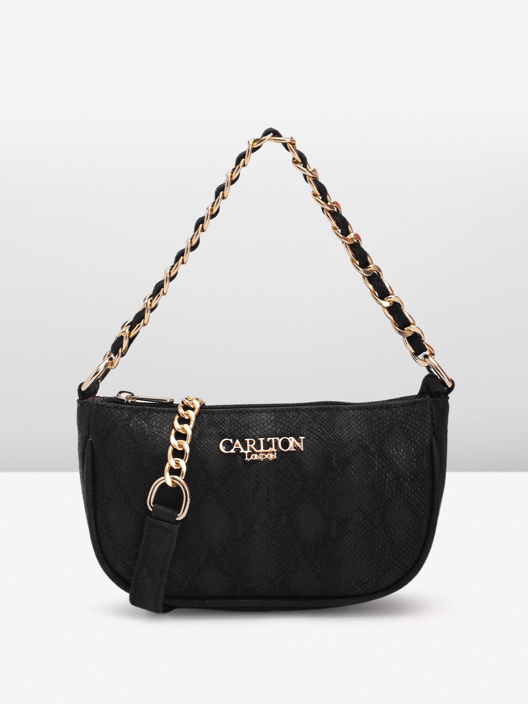 

Carlton London Textured Structured Shoulder Bag, Black