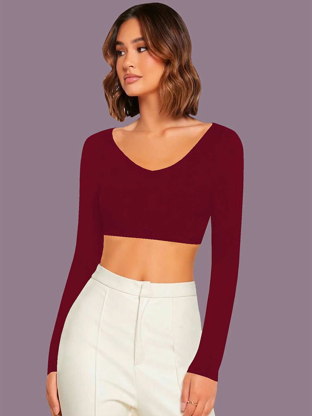 

Dream Beauty Fashion Crop Top, Maroon