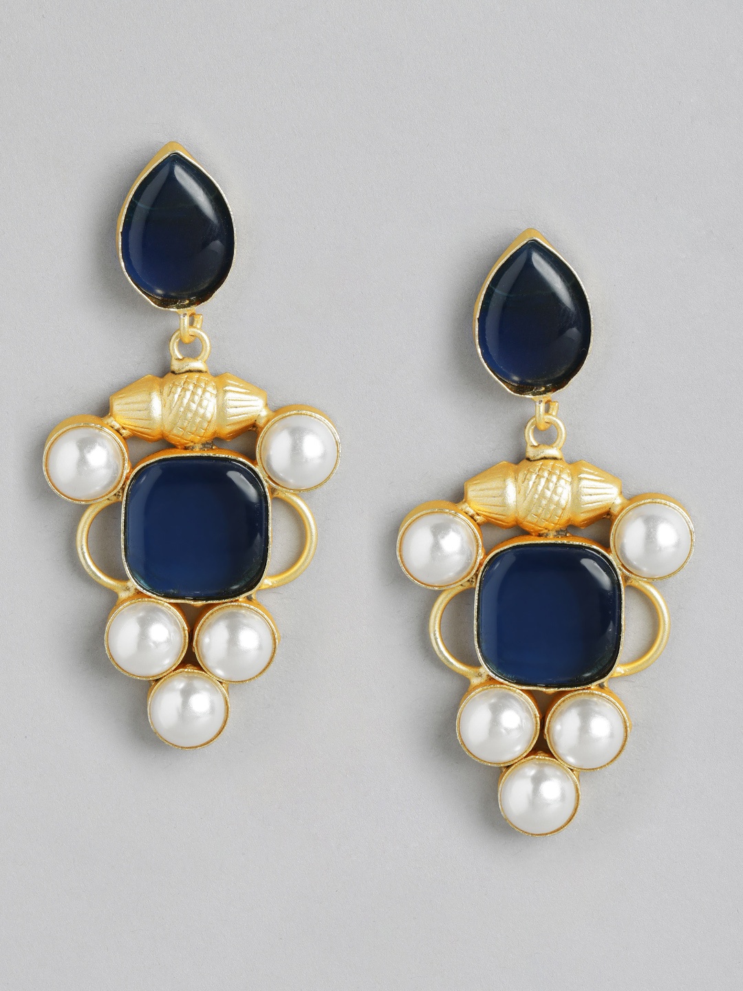 

Anouk Gold Plated Contemporary Drop Earrings, Blue