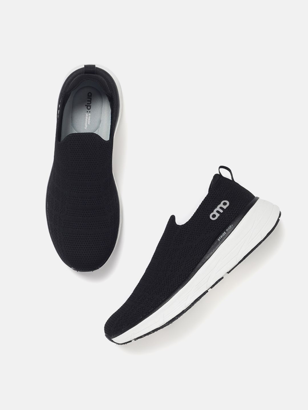 

AMP Men Training or Gym Non-Marking Shoes, Black