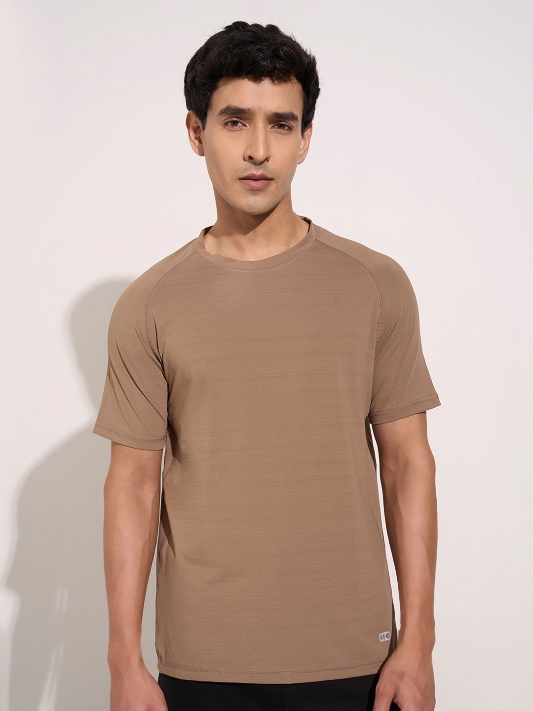 

Ajile by Pantaloons Men Self Design Round Neck T-shirt, Beige