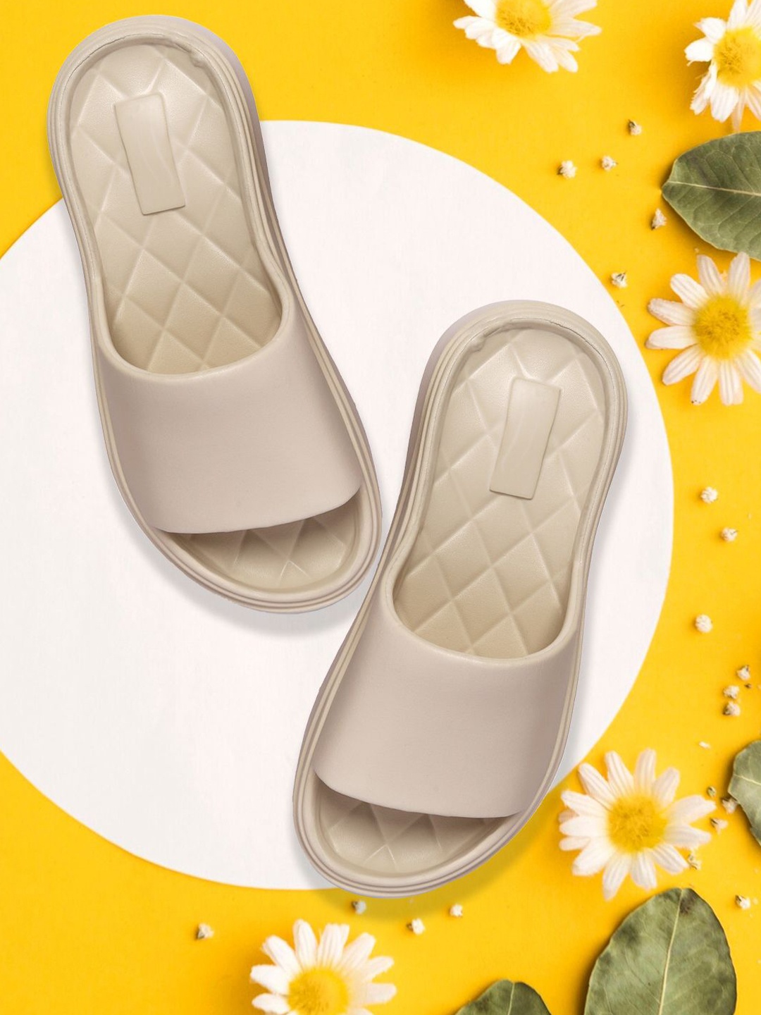 

The Roadster Lifestyle Co Women Round Toe Sliders, Beige