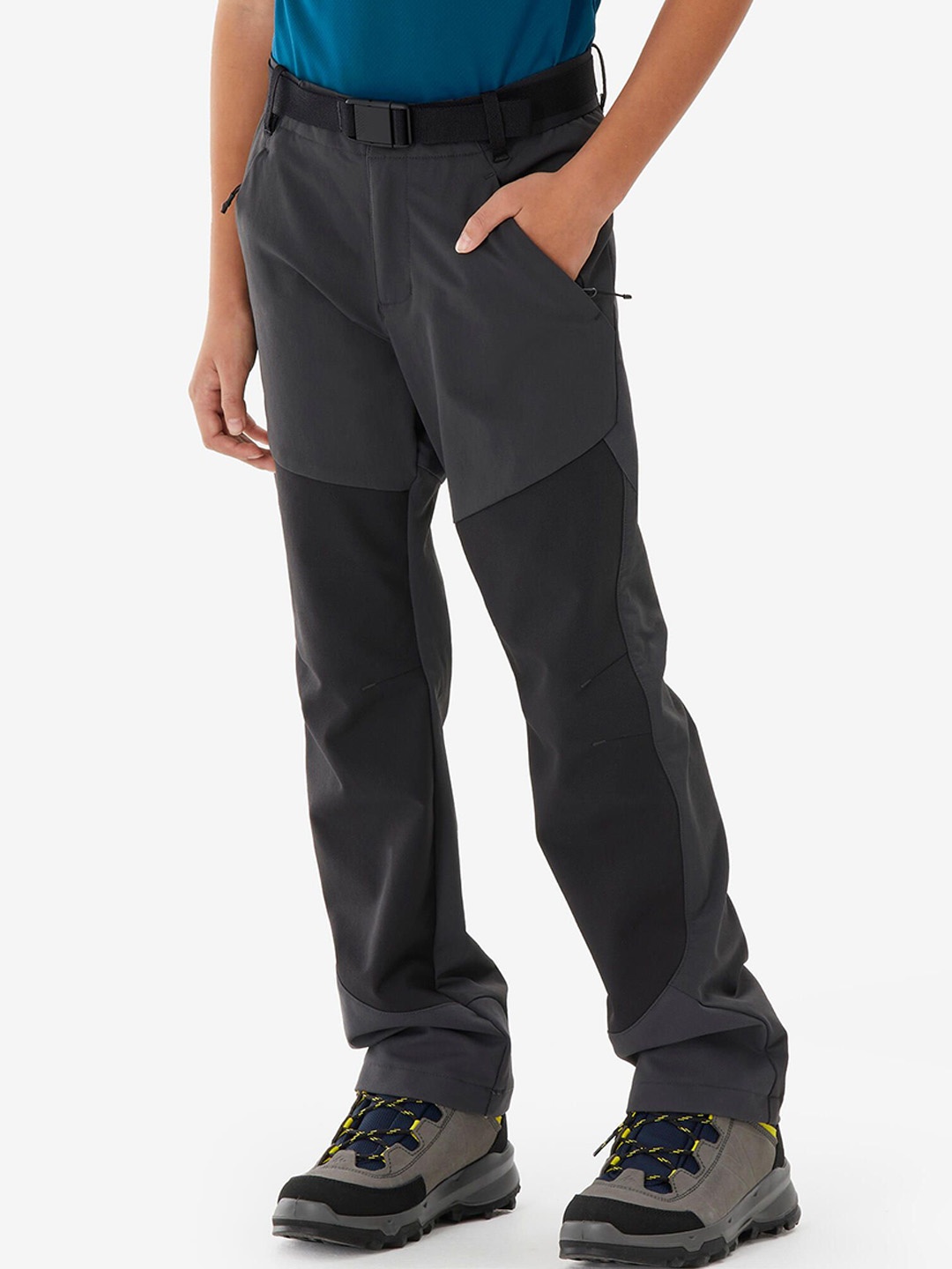 

Quechua By Decathlon Kids Softshell Hiking Trousers 7-15 Years MH900, Grey