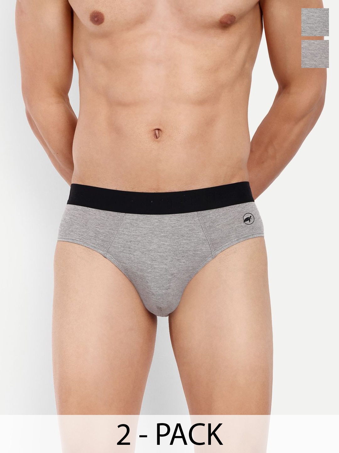 

LOGGERHEAD Pack Of 2 Cotton Hipster Briefs LHFB004-DarkGrey-Navy, Grey