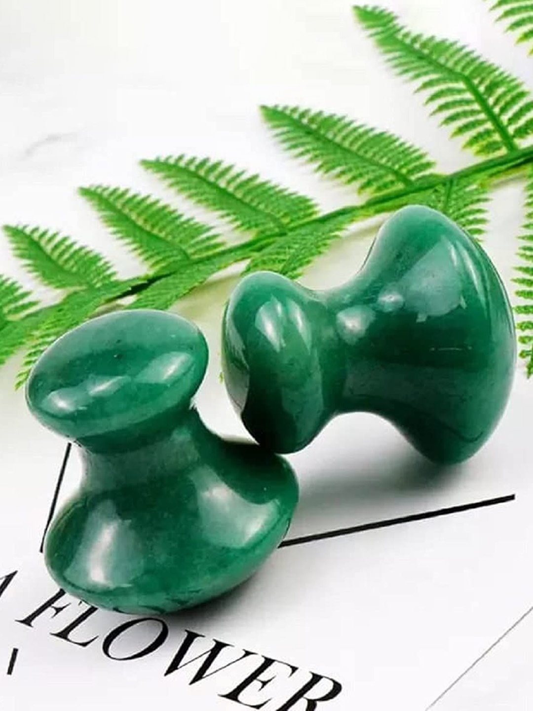 

Techpro Facial Massager Mushroom Gua Sha Natural Himalayan Stone, Green