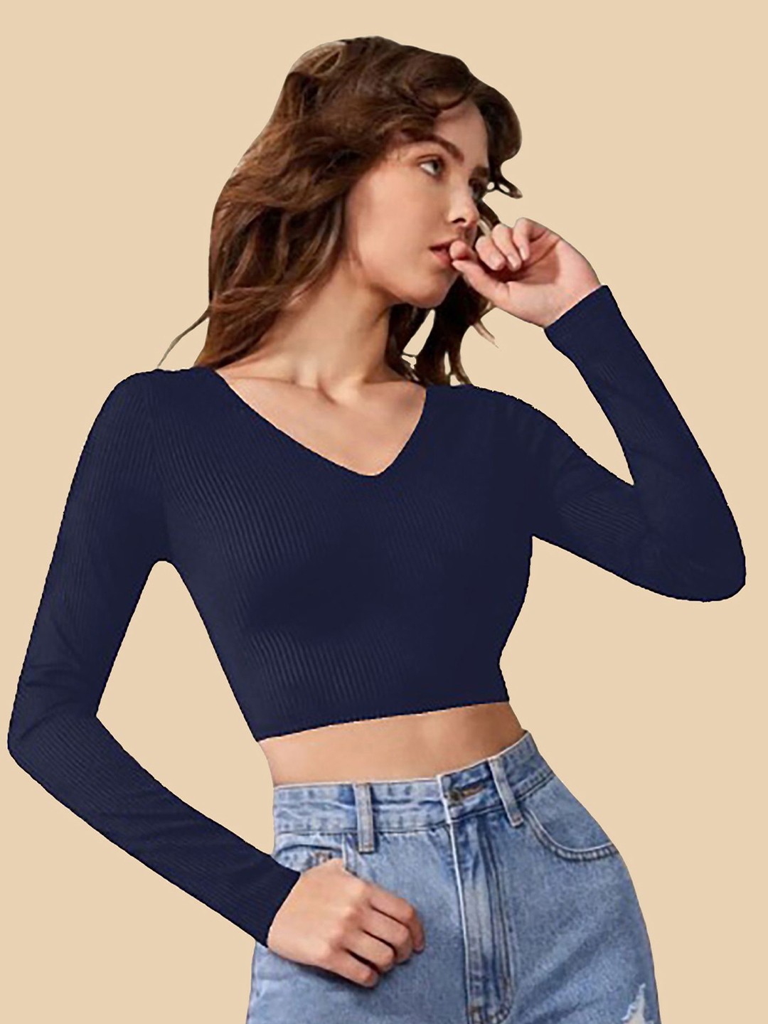 

Dream Beauty Fashion Crop Top, Navy blue