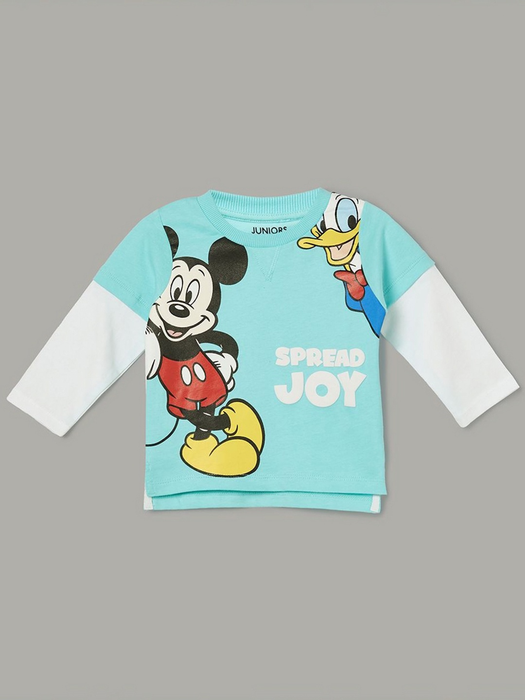

Juniors by Lifestyle Boys Mickey & Friends Printed Cotton T-shirt, Turquoise blue