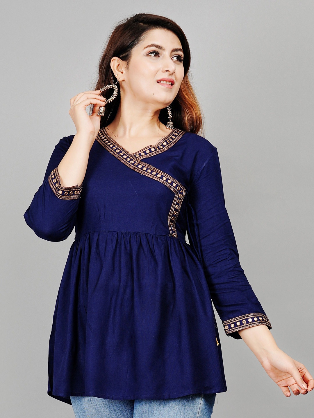 

Brijam Empire Longline Top, Blue