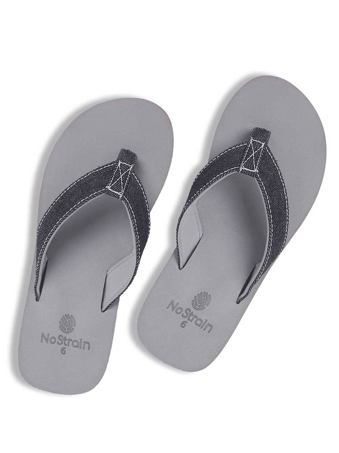 

NoStrain Men Thong Flip-Flops, Grey