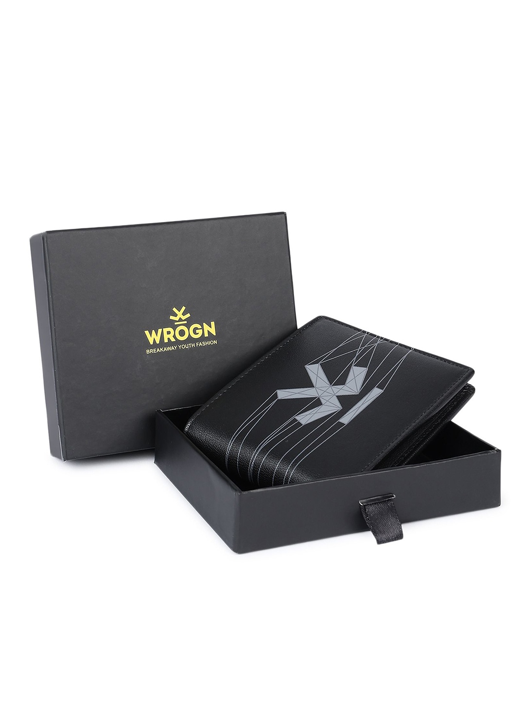 

WROGN Men Leather Card Holder, Black