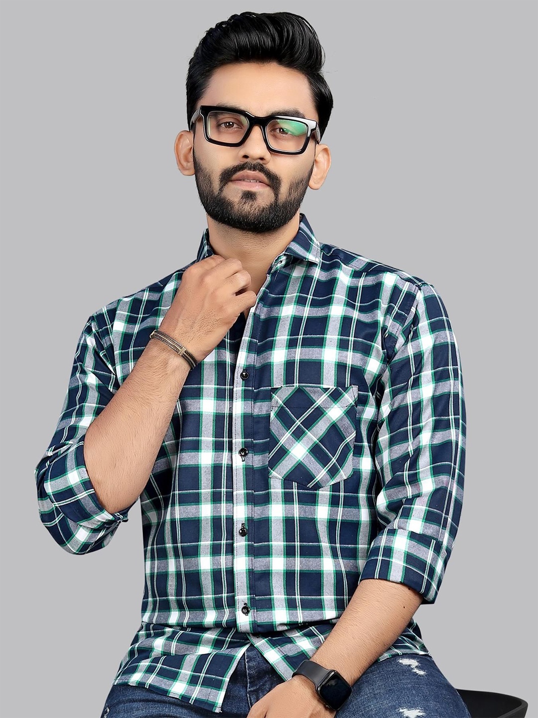

Moda Rapido Men Classic Tartan Checks Opaque Checked Casual Shirt, Multi