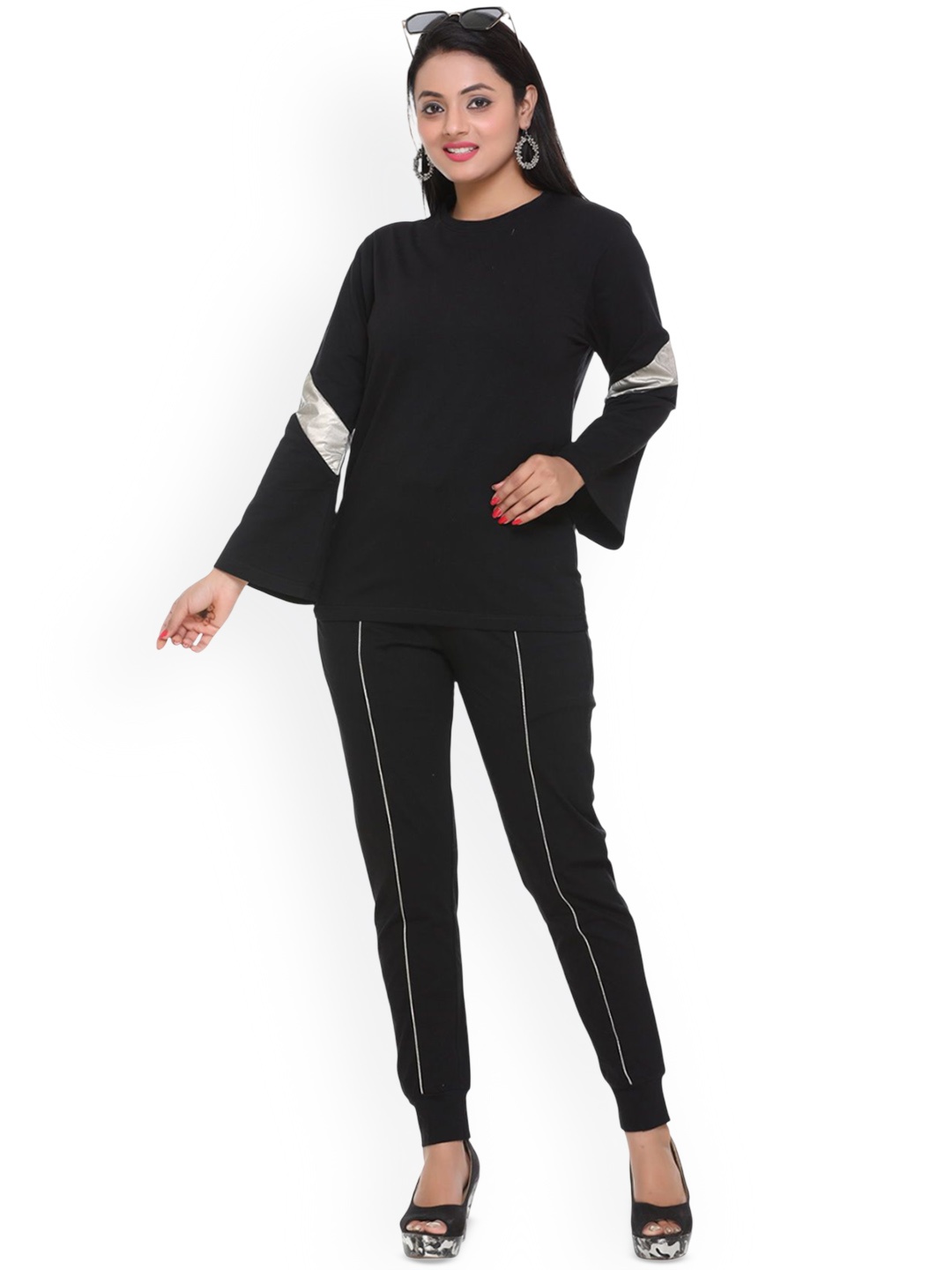 

BeriBlu Round Neck Top And Trouser, Black