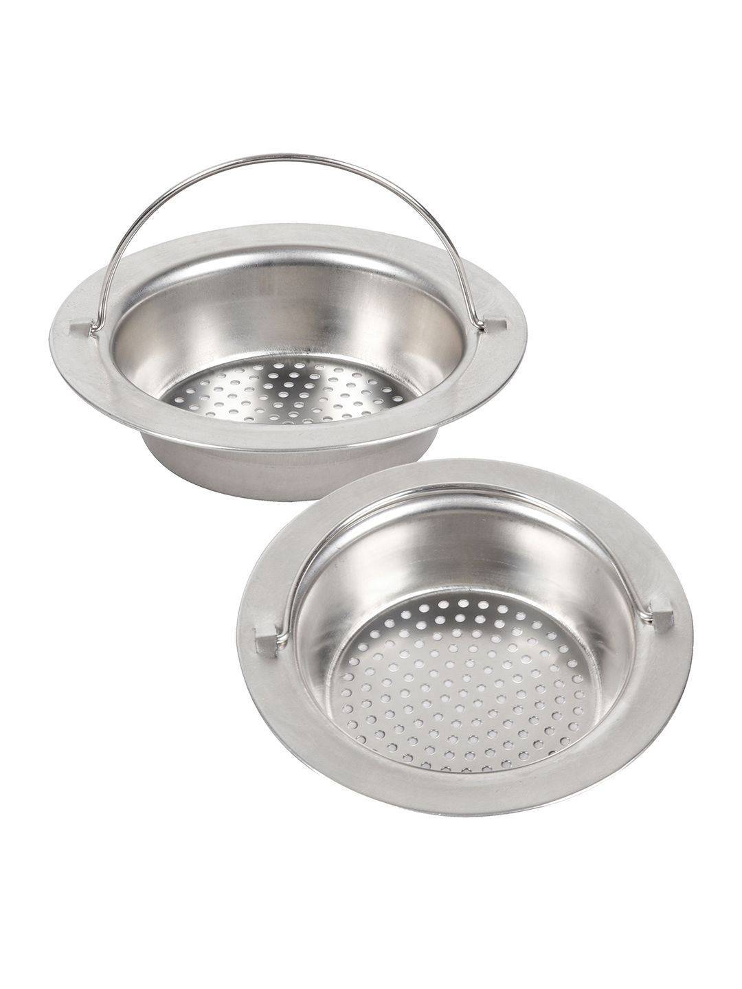 

Kuber Industries Silver-Toned Pack Of 2 Kitchen Sink Drain Catcher Strainers