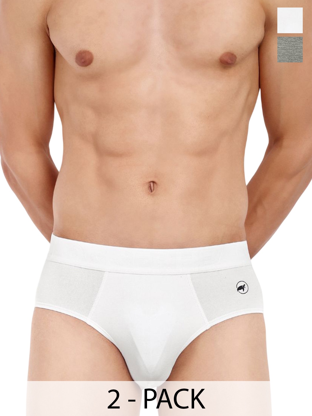

LOGGERHEAD Pack Of 2 Cotton Hipster Briefs LHFB004-DarkGrey-White