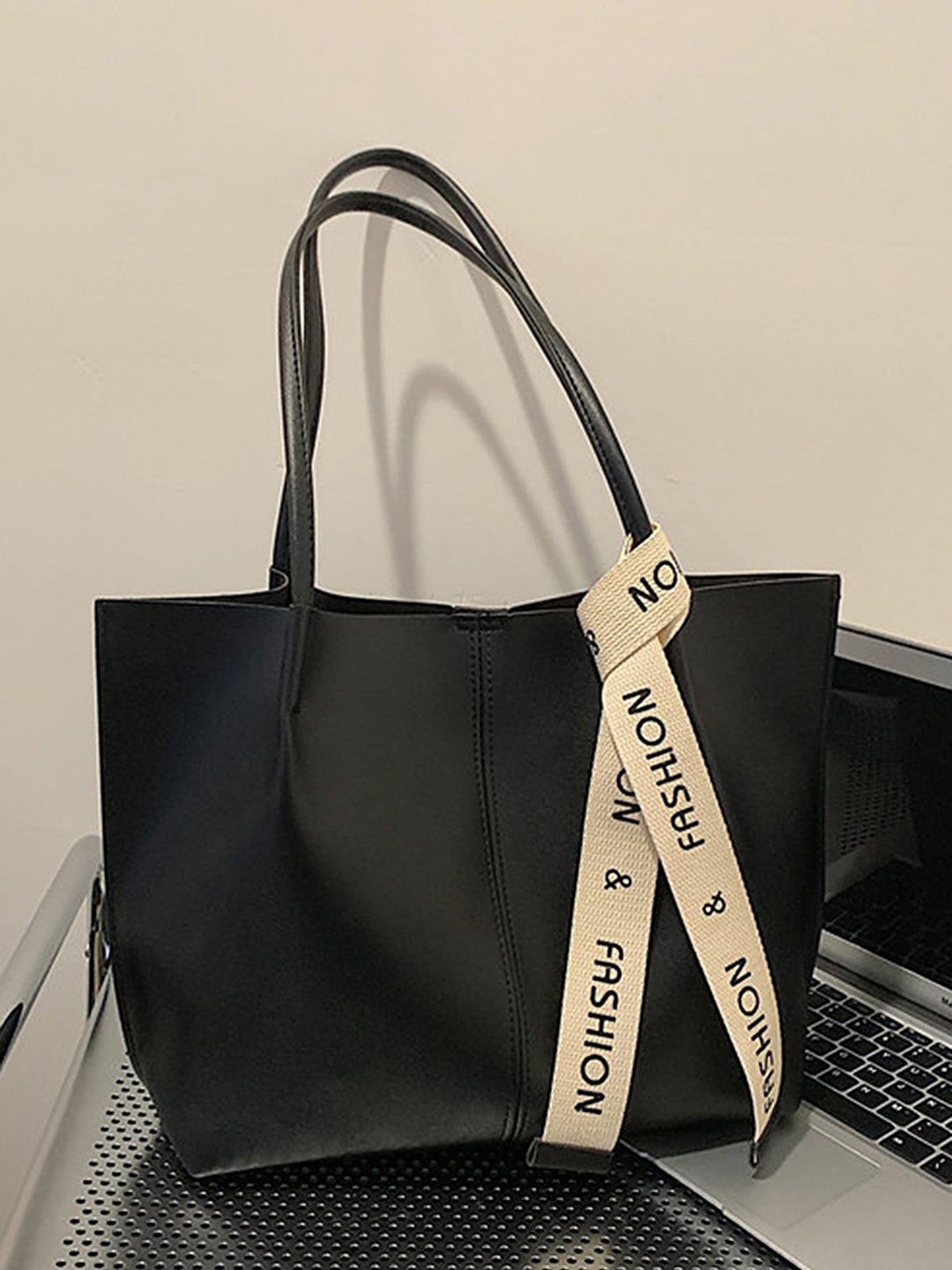 

LULU & SKY PU Structured Hobo Bag, Black