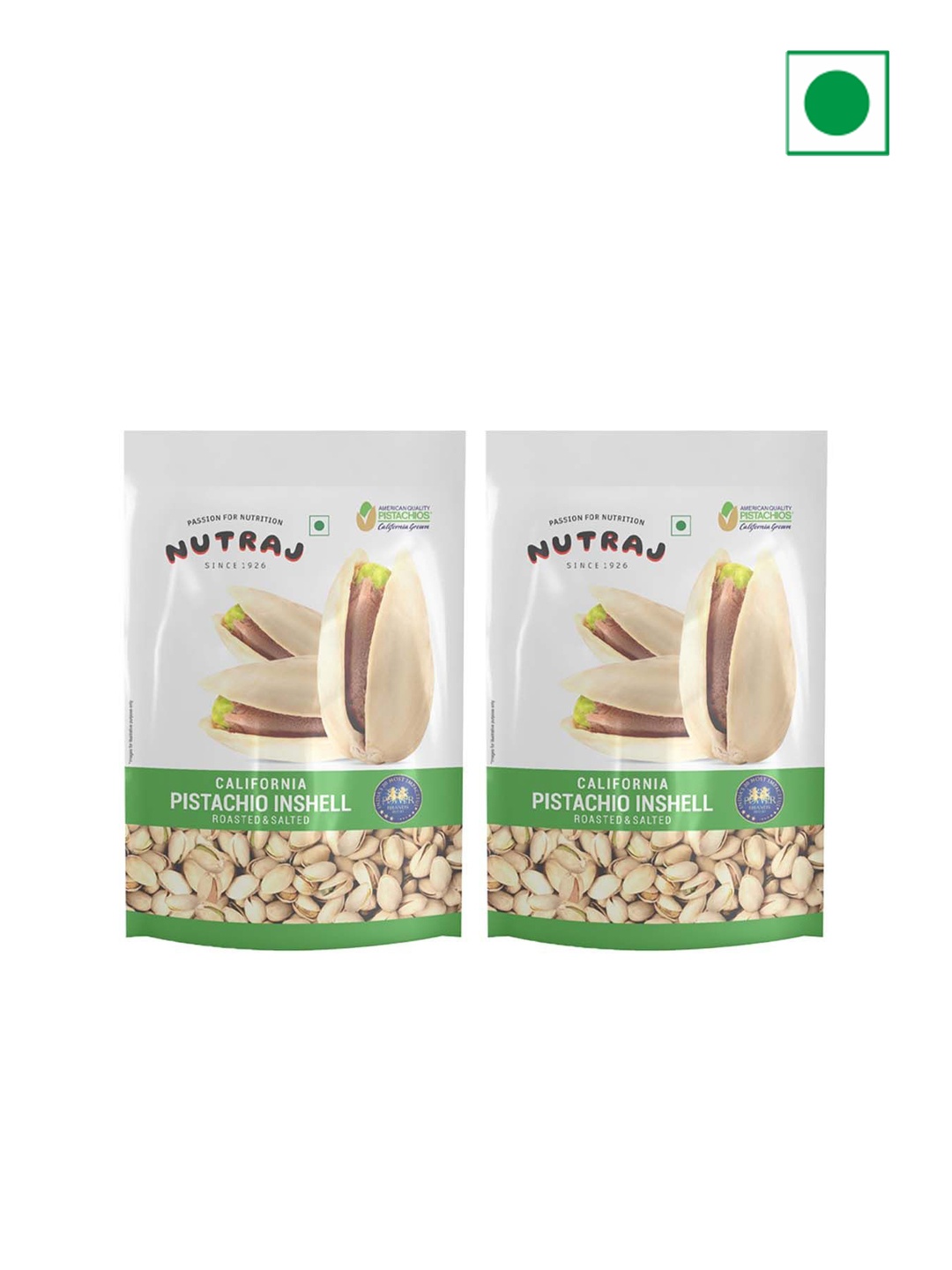 

Nutraj Set Of 2 California Roasted Salted Pistachios - 200g Each, White