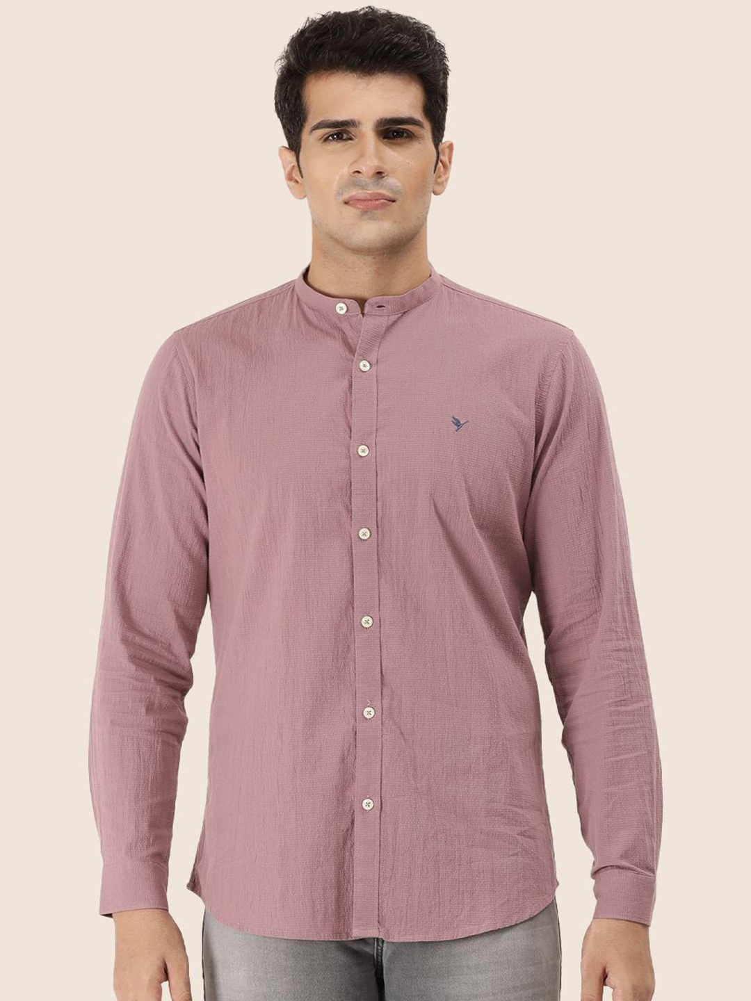 

AMSWAN Men Opaque Casual Shirt, Pink