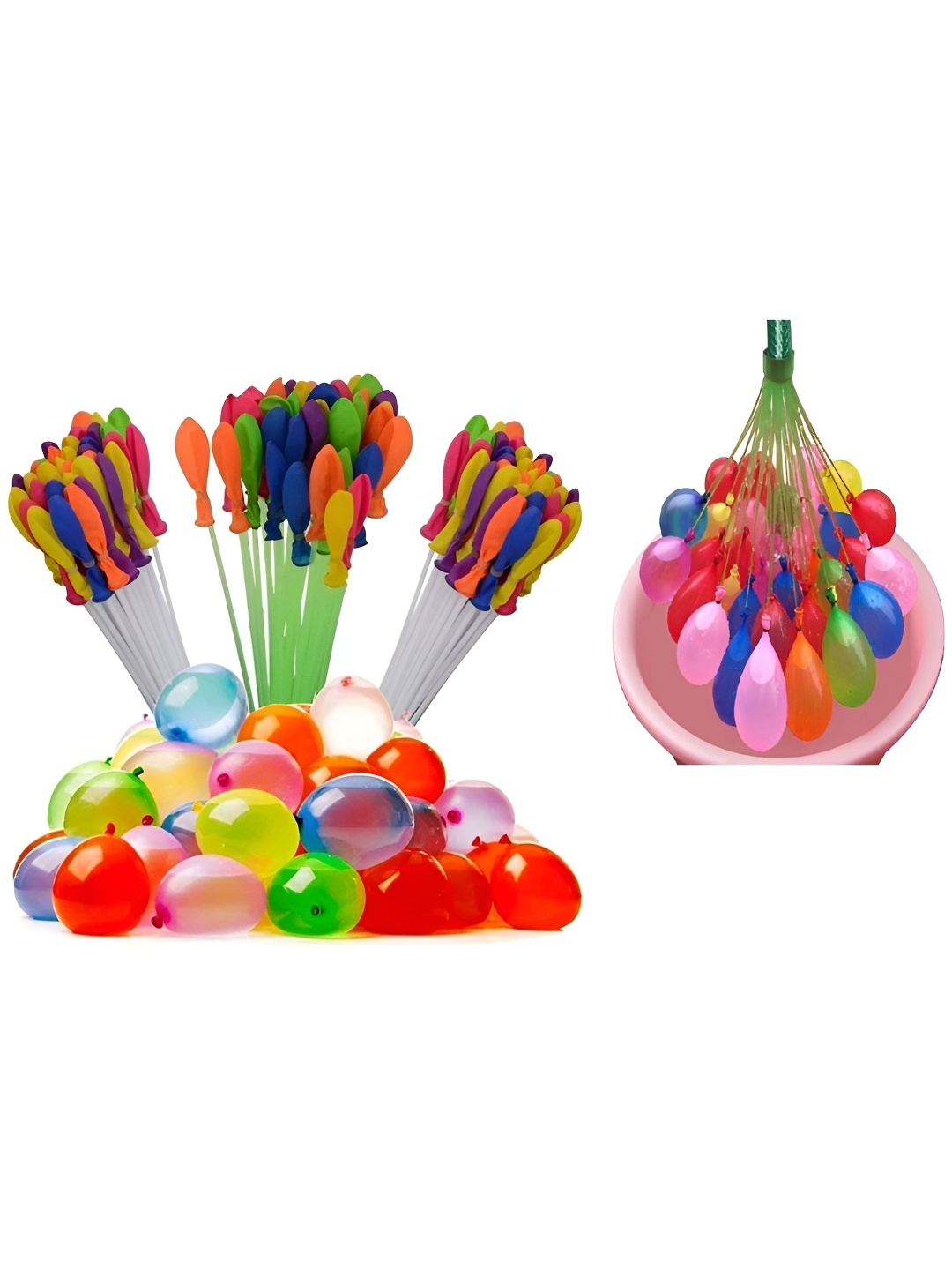 

CraftVatika 3 Piece Pink And Blue Eco Friendly Holi Water Balloons, Red