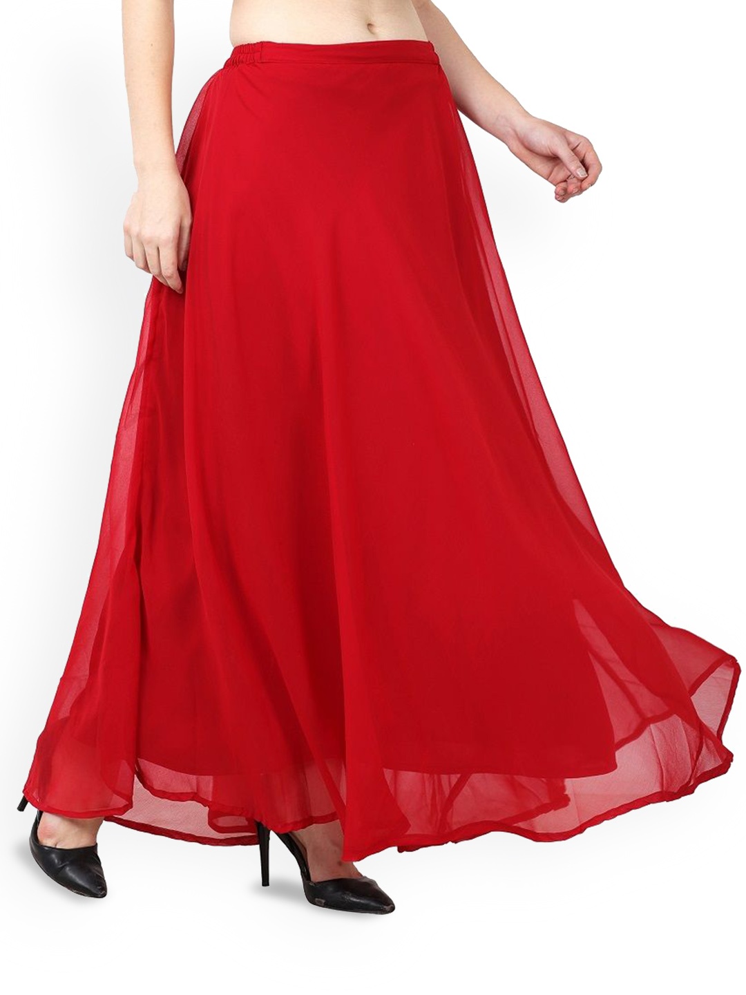 

Warsian Flared Maxi Skirt, Maroon