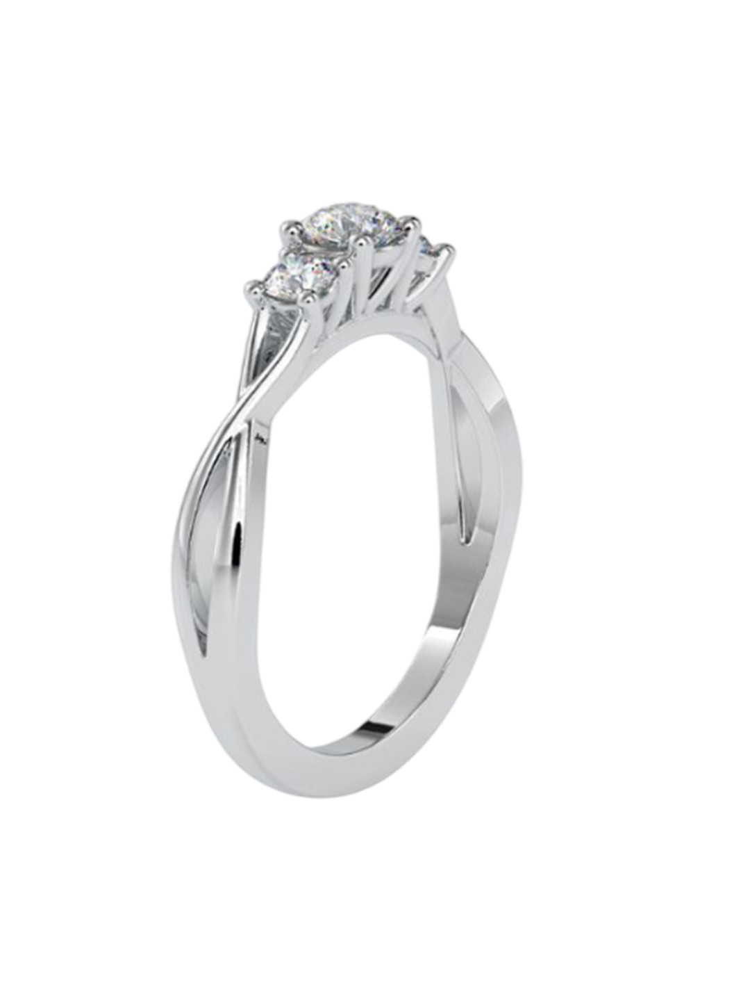 

Timeless Three Stone Diamond Ring, White