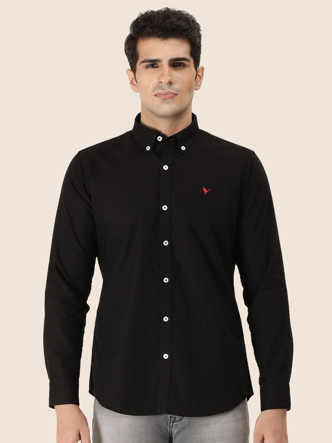 

AMSWAN Men Opaque Casual Shirt, Black