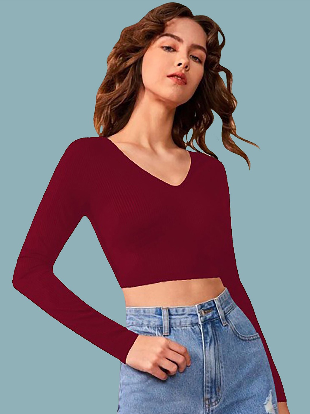

Dream Beauty Fashion Crop Top, Maroon