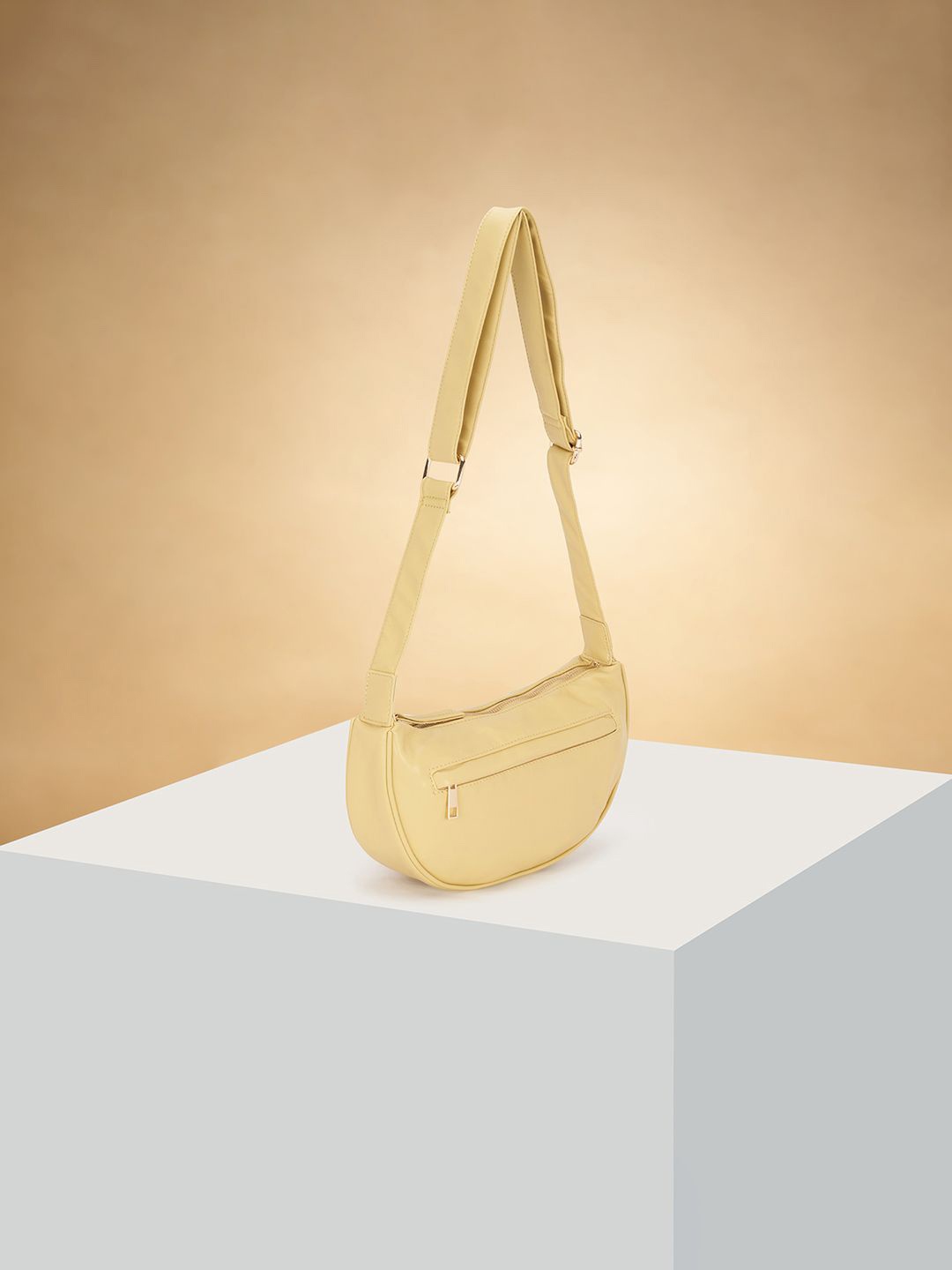 

Forever Glam by Pantaloons Women Solid Half Moon Shoulder Bag, Yellow