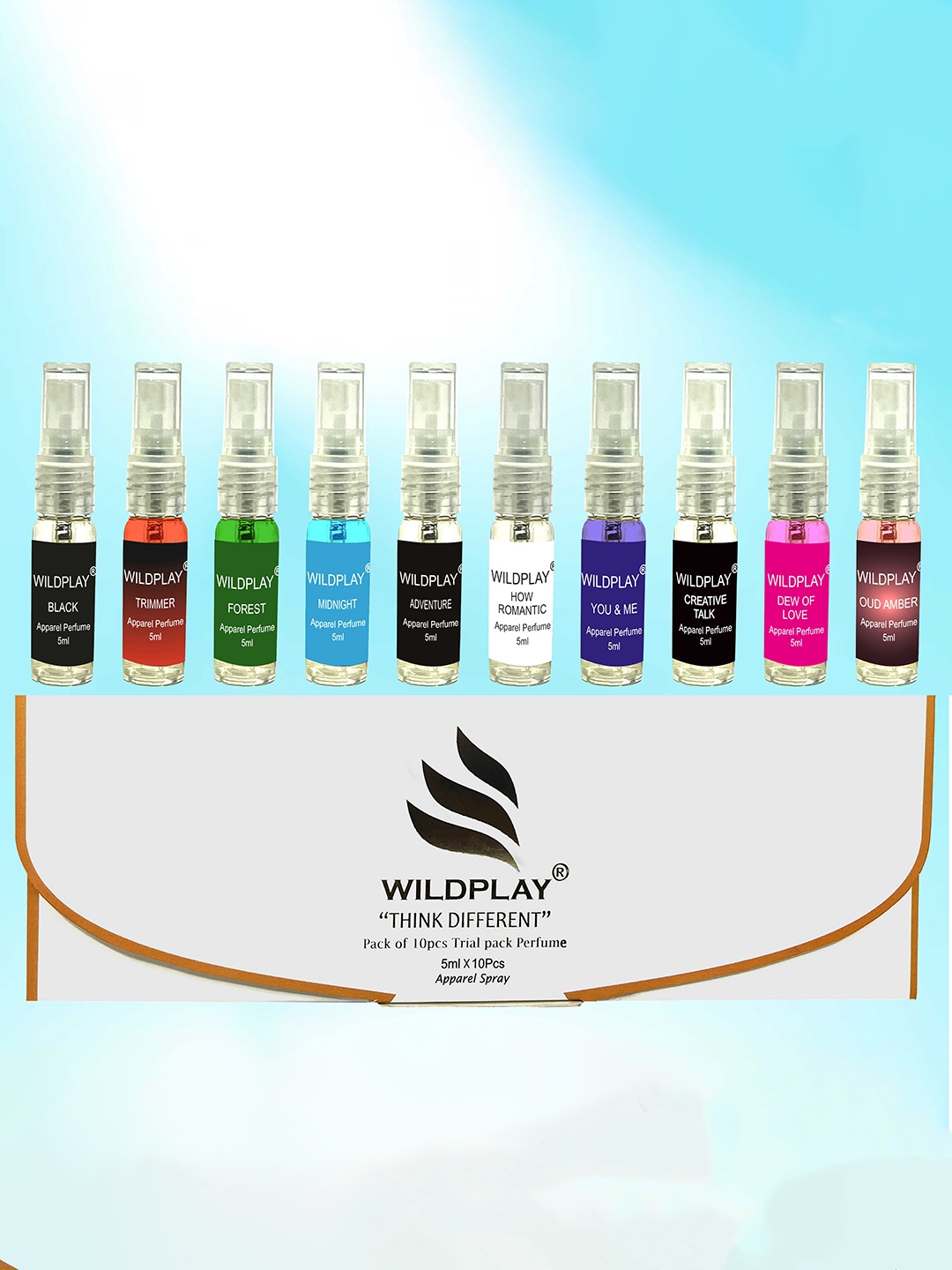 

Wildplay Set Of 10 Trial Pack Spray Perfume- 5 ml Each, Multi