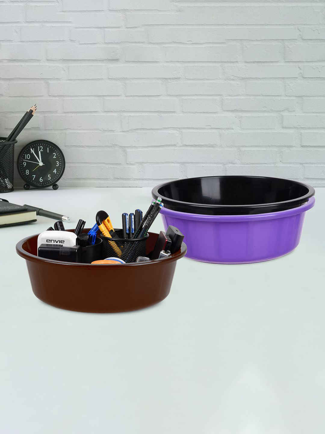 

Kuber Industries Purple 3 Pieces Regular Desk Organisers