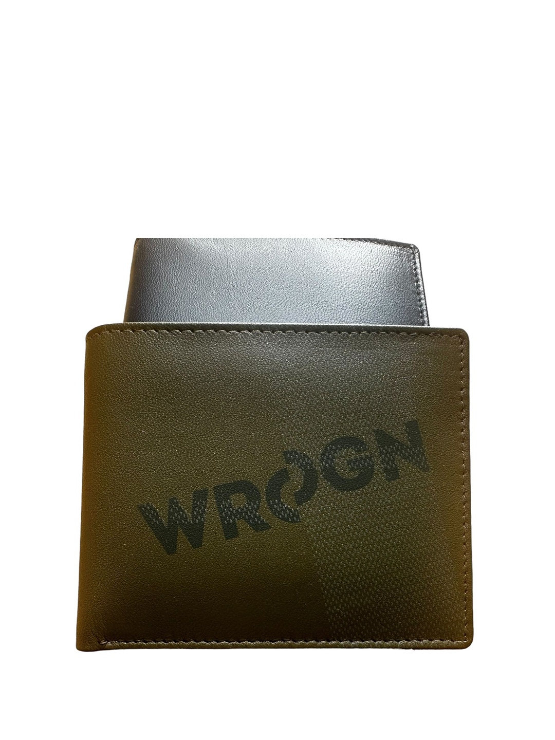 

WROGN Men Leather Two Fold Wallet, Khaki