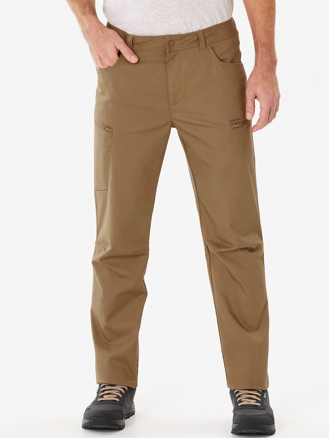 

Quechua By Decathlon Men's NH500 Regular off-road hiking trousers, Brown