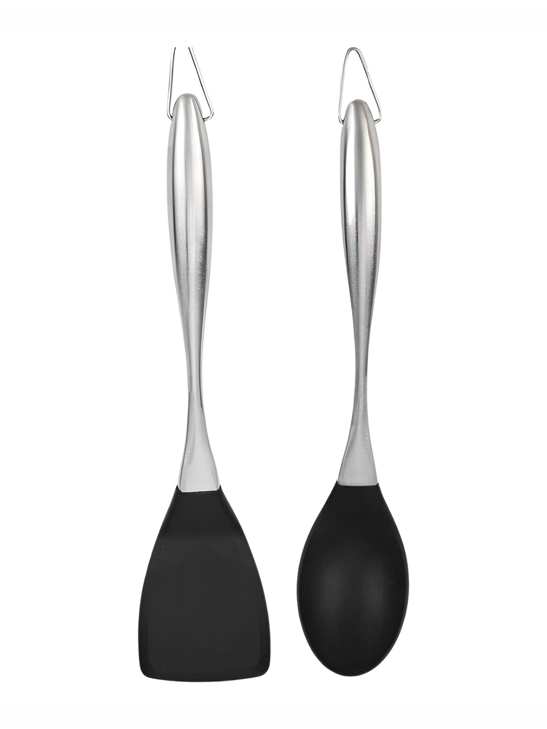 

Baskety Black & Silver-Toned 2 Pieces Slotted Spatula With Serving Spoon