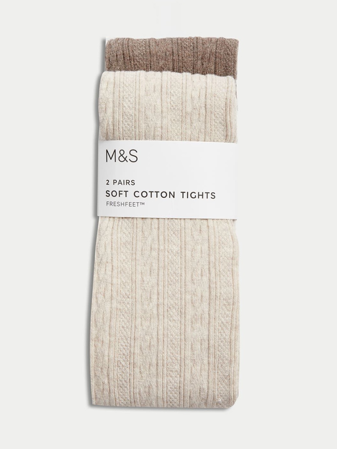 

Marks & Spencer Girls Pack Of 2 Knitted Tights, Beige