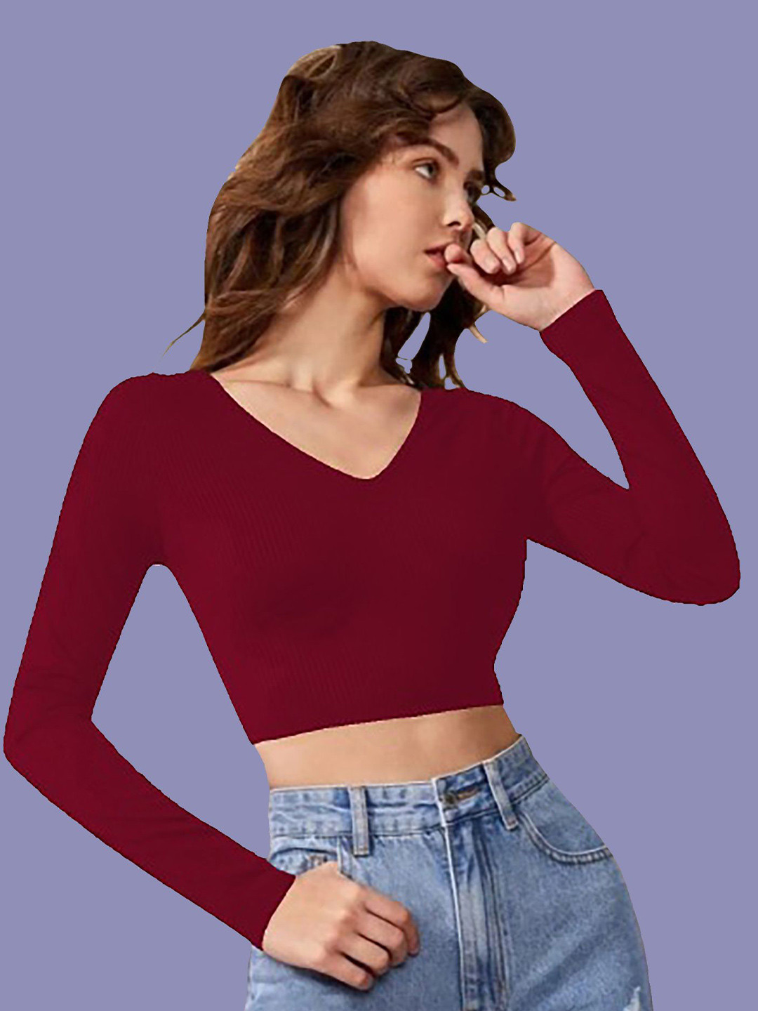 

Dream Beauty Fashion Crop Top, Maroon