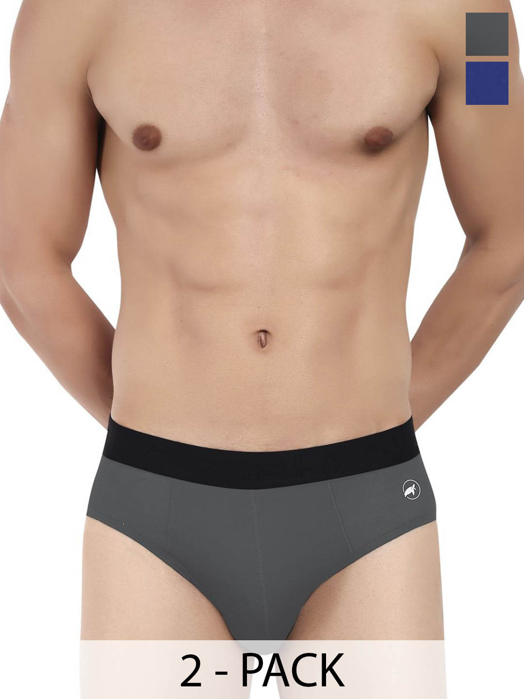 

LOGGERHEAD Pack Of 2 Cotton Hipster Briefs LHMB002-E.Blue-S.Grey