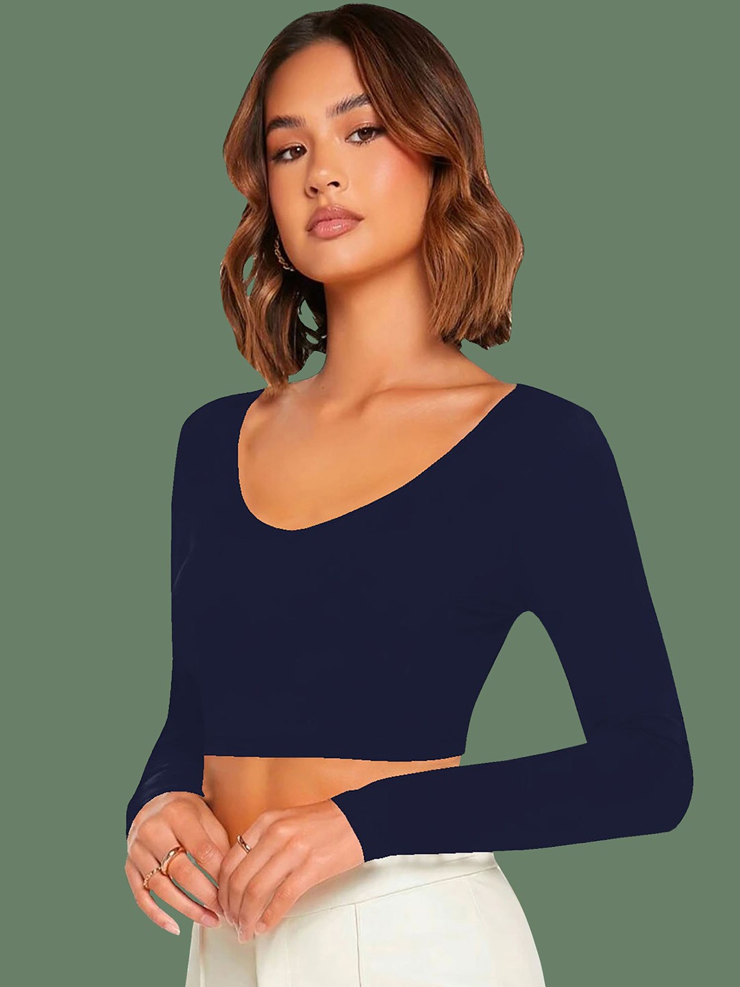 

Dream Beauty Fashion Crop Top, Navy blue