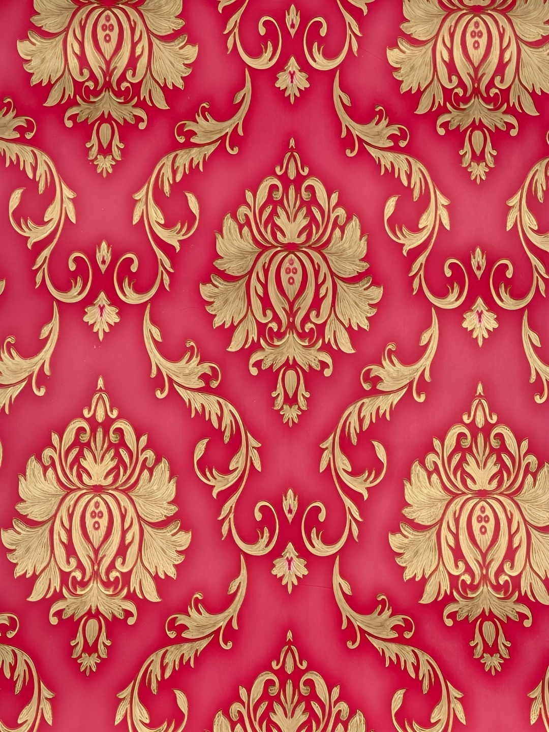 

ANNA CREATIONS Beige & Red Printed Waterproof Self-Adhesive Wallpaper