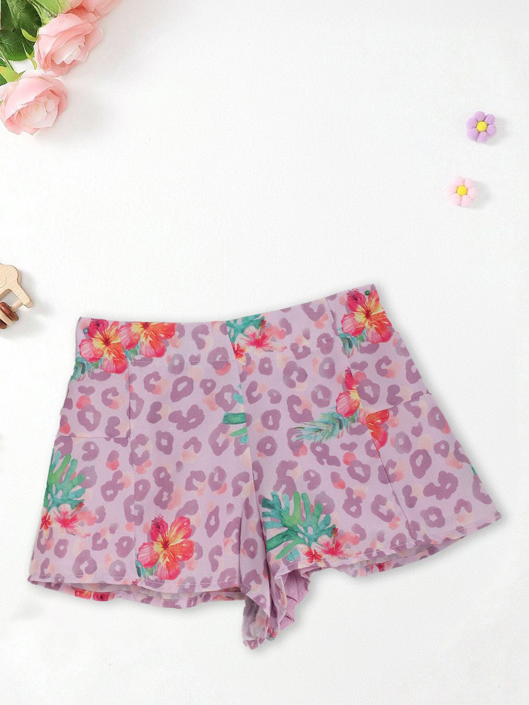 

FOREVER FRIDAY Girls Floral Printed Shorts, Lavender