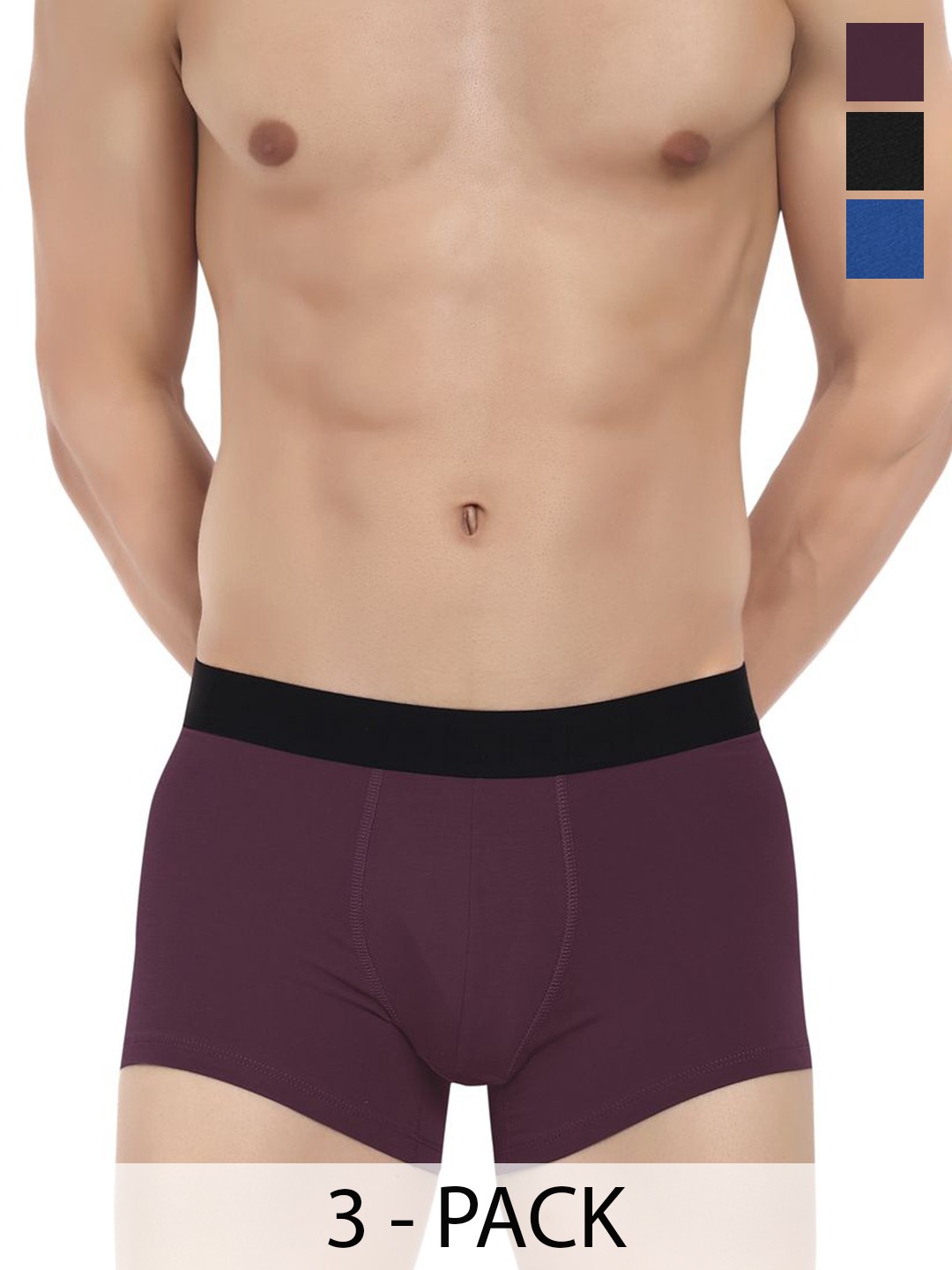 

LOGGERHEAD Pack of 3 Mid-Rise Short Trunks, Blue