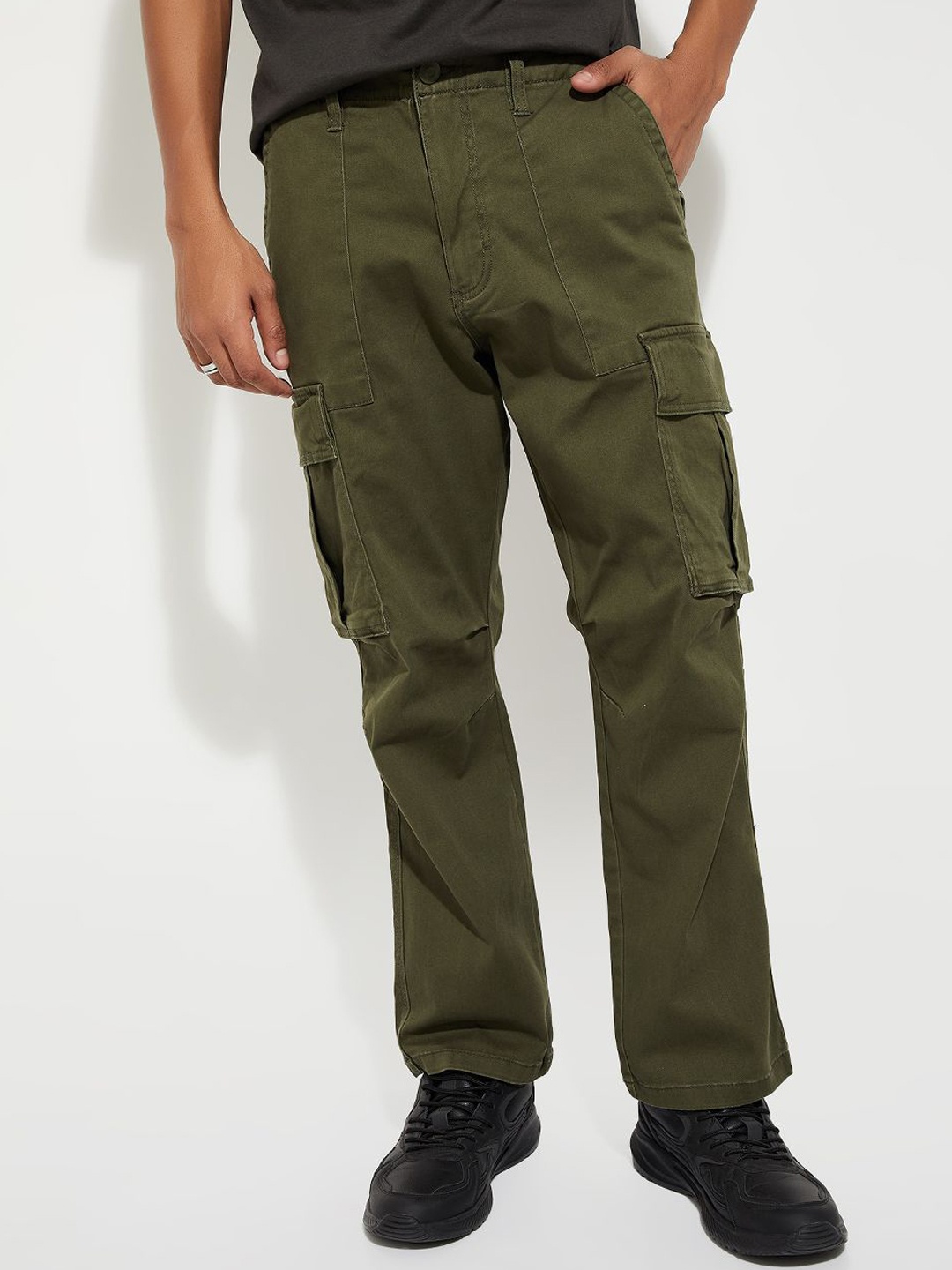 

max Men Cargos Trousers, Green