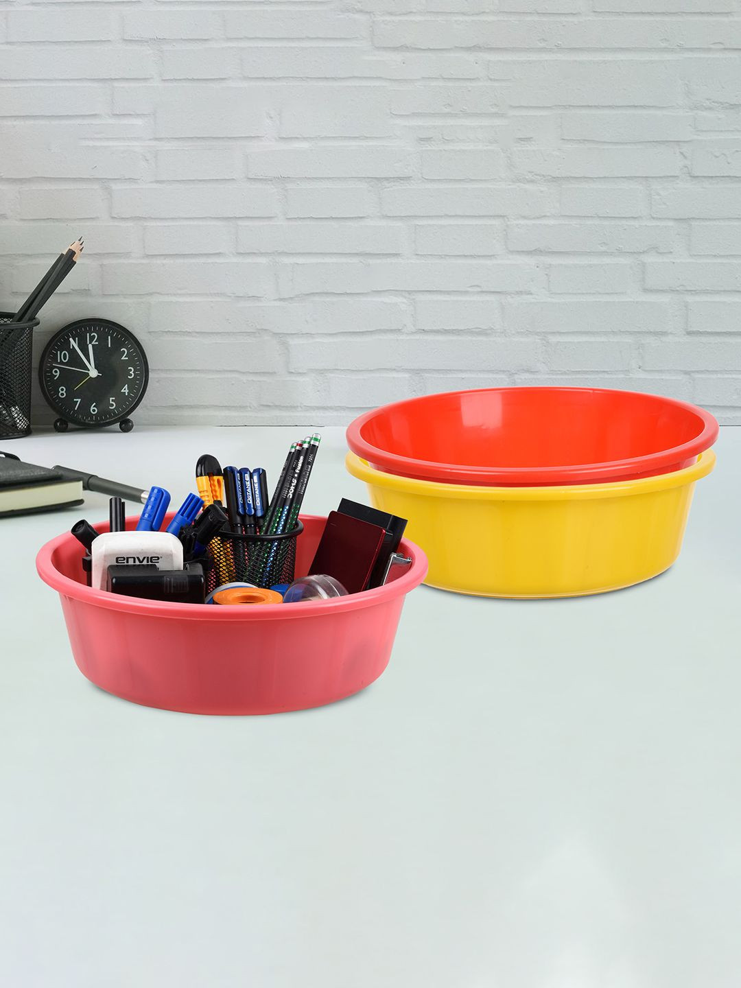 

Kuber Industries Yellow & Red 3 Pieces Regular Multi-Utility Organisers