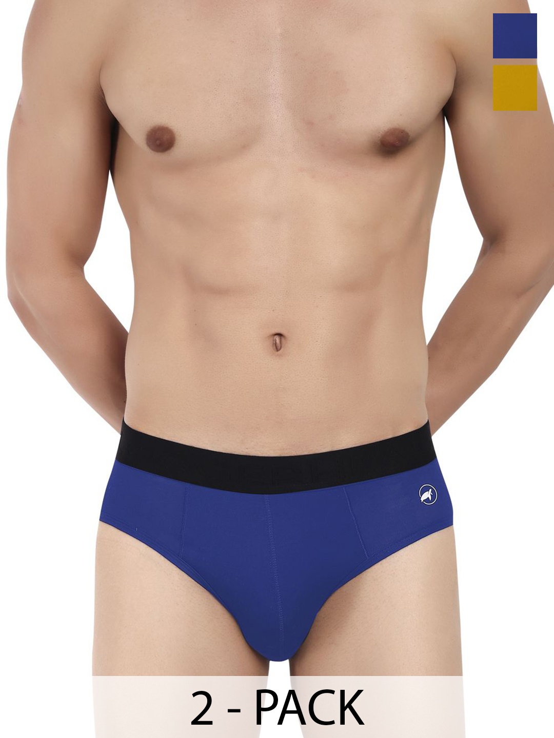 

LOGGERHEAD Pack Of 2 Cotton Hipster Briefs LHMB002-E.Blue-Yellow-E.Blue-Yellow