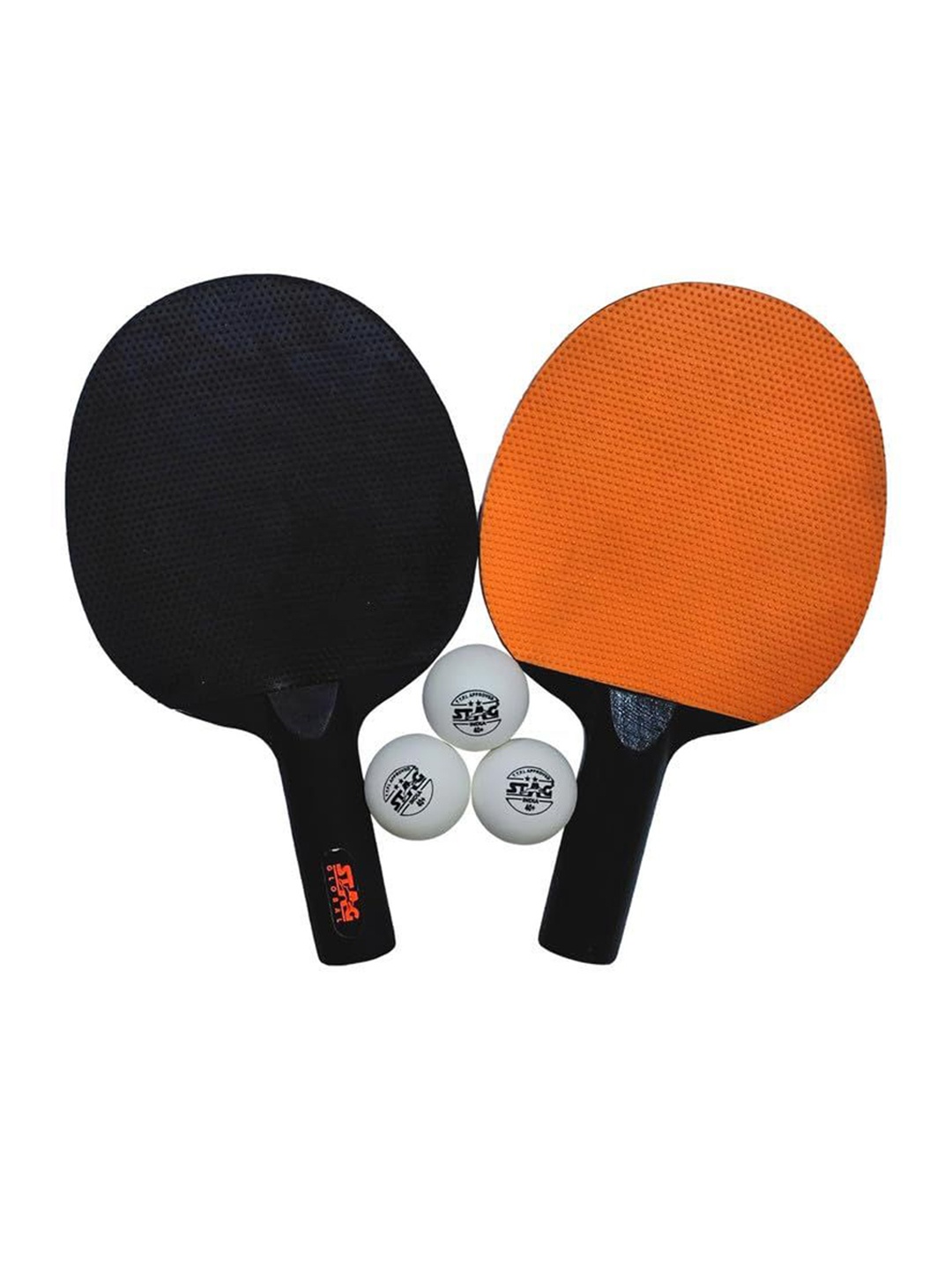 

STAG GLOBA 2 Wooden Table Tennis Racket & 3 Balls Set, Black