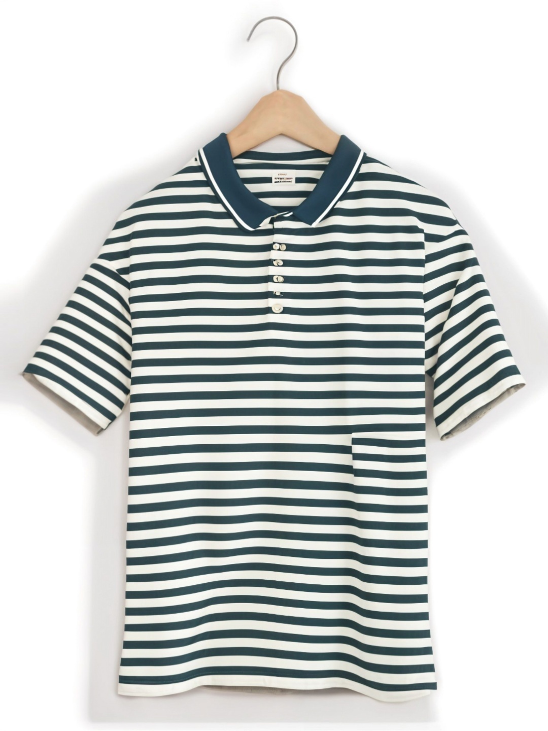 

MACK JONNEY Men Regular Fit Striped Polo Collar Cotton T-shirt, Blue
