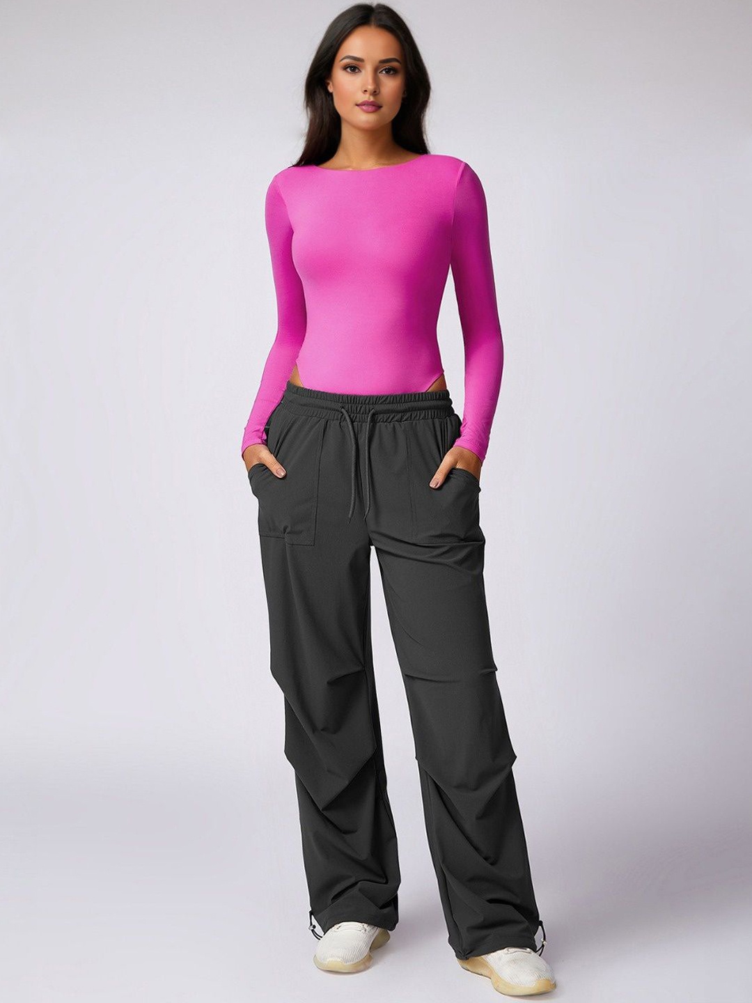 

StyleCast Round Neck Full Sleeves Bodysuit, Pink
