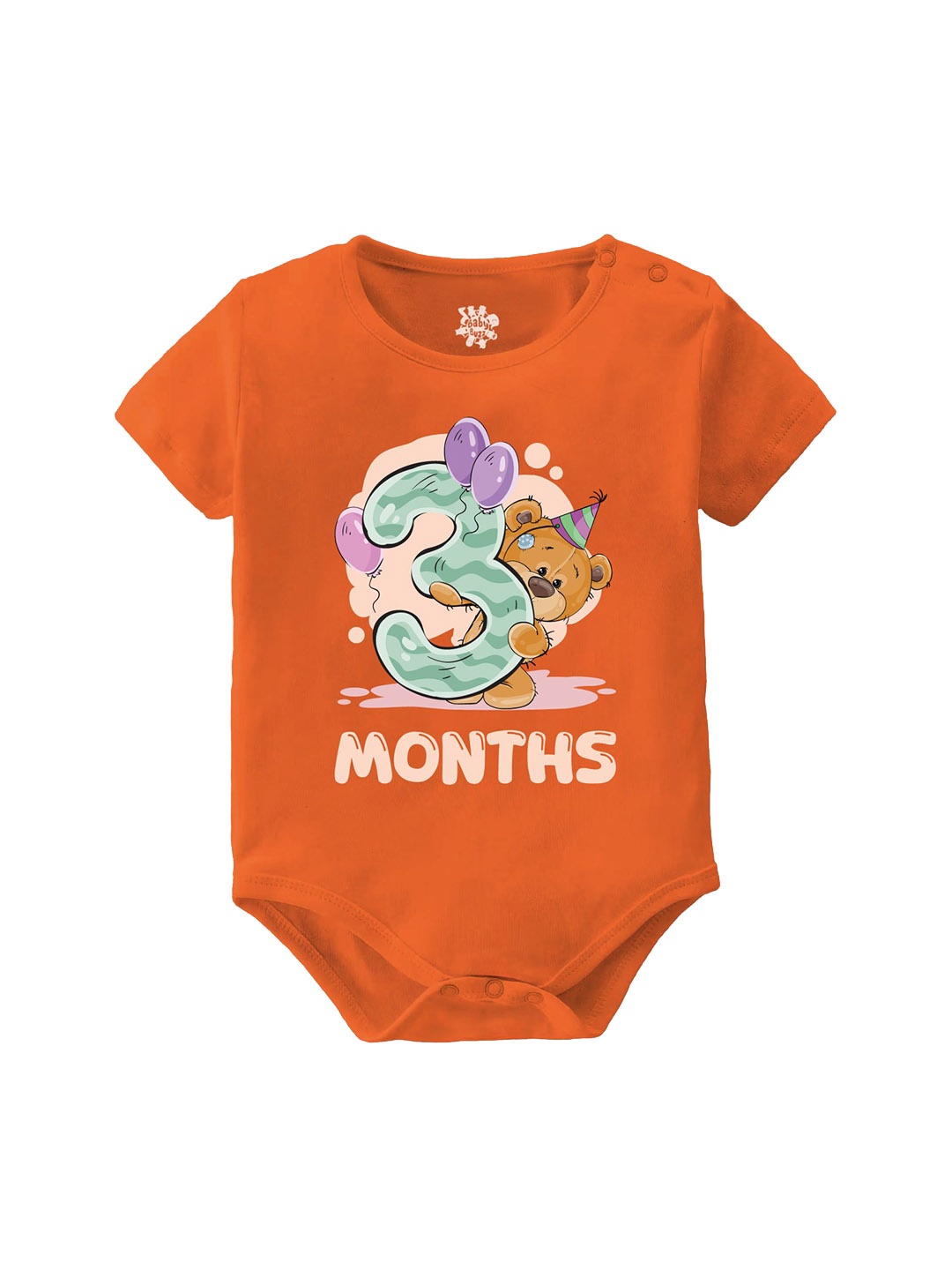 

Baby Buzz Infants Printed Pure Cotton Bodysuit, Orange
