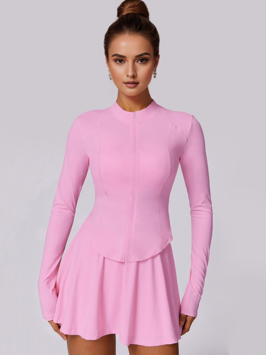 

StyleCast Women Mock Collar Solid Sports Lightweight Sporty Jacket, Pink