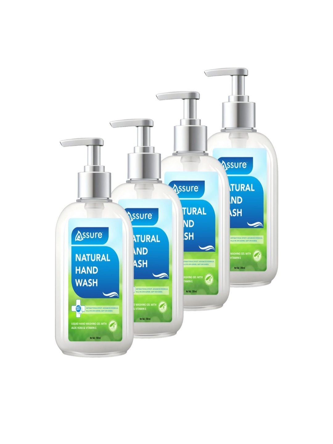 

Assure Set Of 4 Natural Hand Wash With Vitamin E - 250 ml Each, Off white