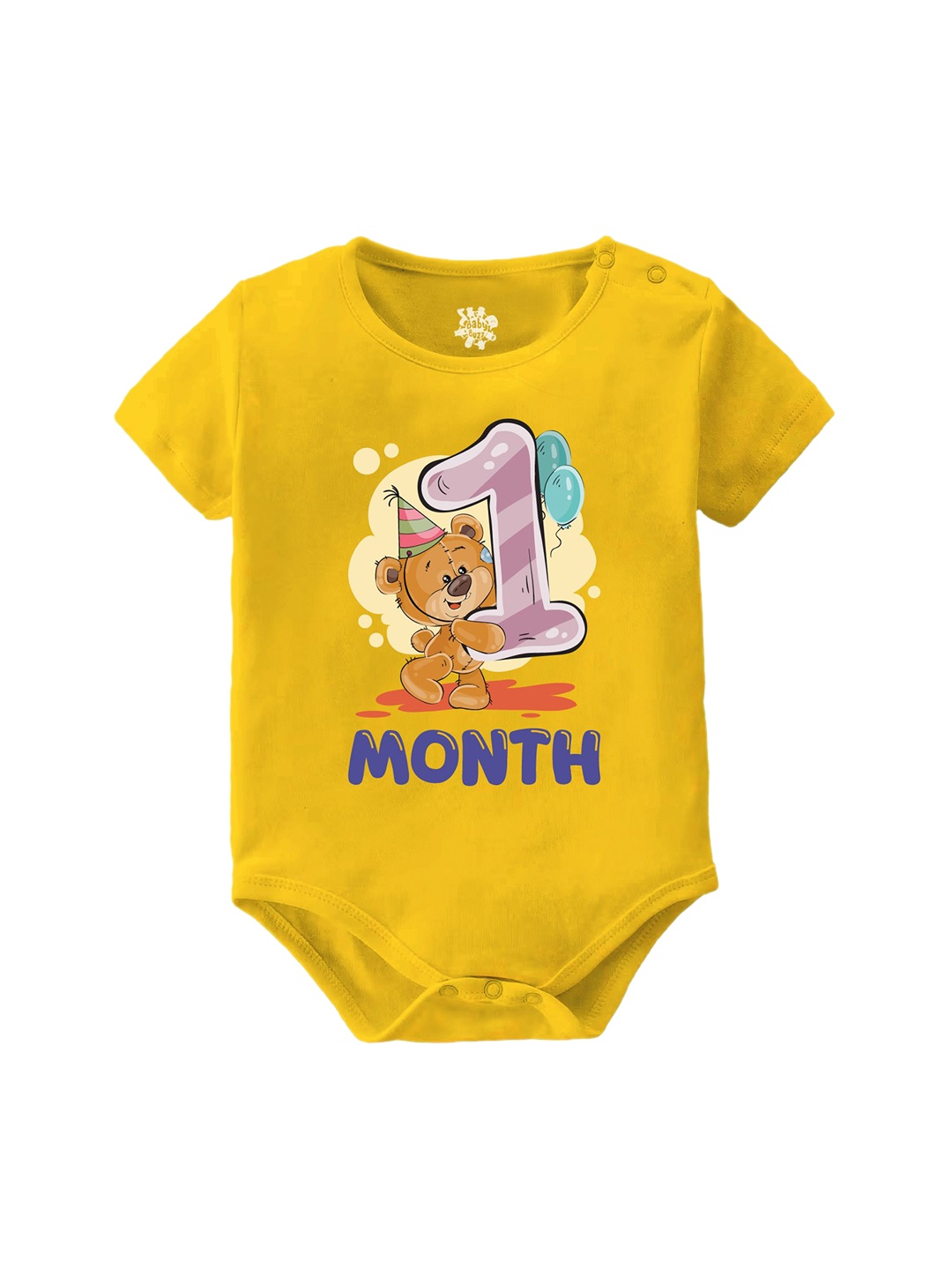 

Baby Buzz Infants Printed Pure Cotton Bodysuit, Yellow