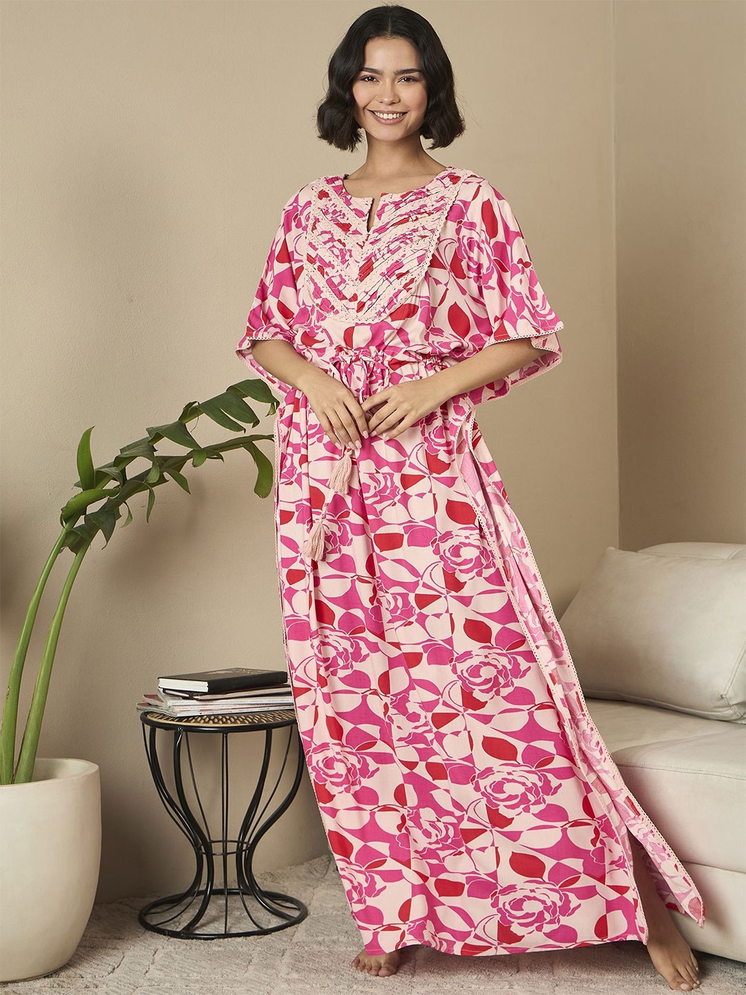 

July Printed Maxi Nightdress, Pink